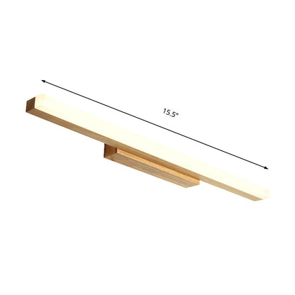 Vivolux | Houten Lineaire Vanity Lamp Modernist Led 16"/23.5"/31.5" Breed Beige Vanity Sconce Licht in Wit/Warm Licht
