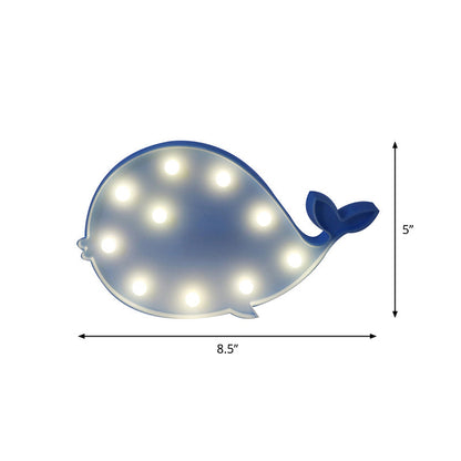 Vivolux | Delfinförmige Batterietischlampe Dekorative Plastik Kinderzimmer LED Tischlampe