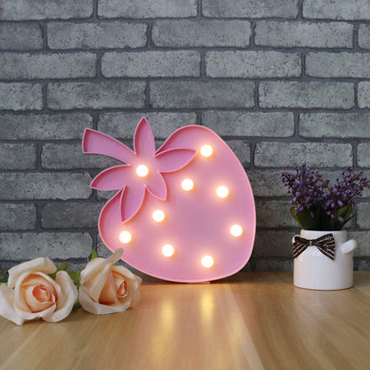 Vivolux | Plastik Obst Form LED Tischlampe Kinder Batterie Nachttischlampe für Schlafzimmer