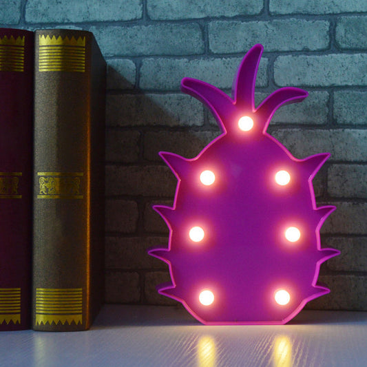 Vivolux | Plastik Obst Form LED Tischlampe Kinder Batterie Nachttischlampe für Schlafzimmer
