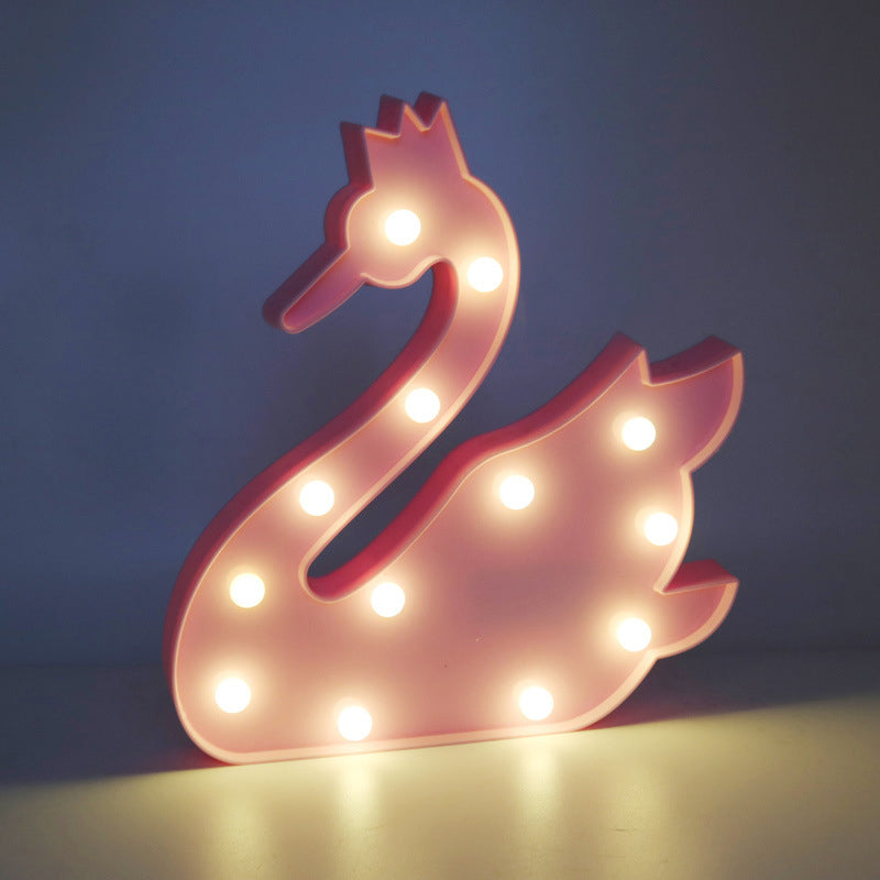 Vivolux | Cartoon Kinderzimmer LED Tischlampe Plastik Kunst Dekor Batterie Nachttischbeleuchtung