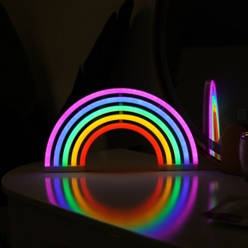 Vivolux | Cartoon Vormige LED Tafel Lamp Artistiek Plastic Slaapkamer Batterij Neon Muurverlichting Ideeën voor Slaapkamer