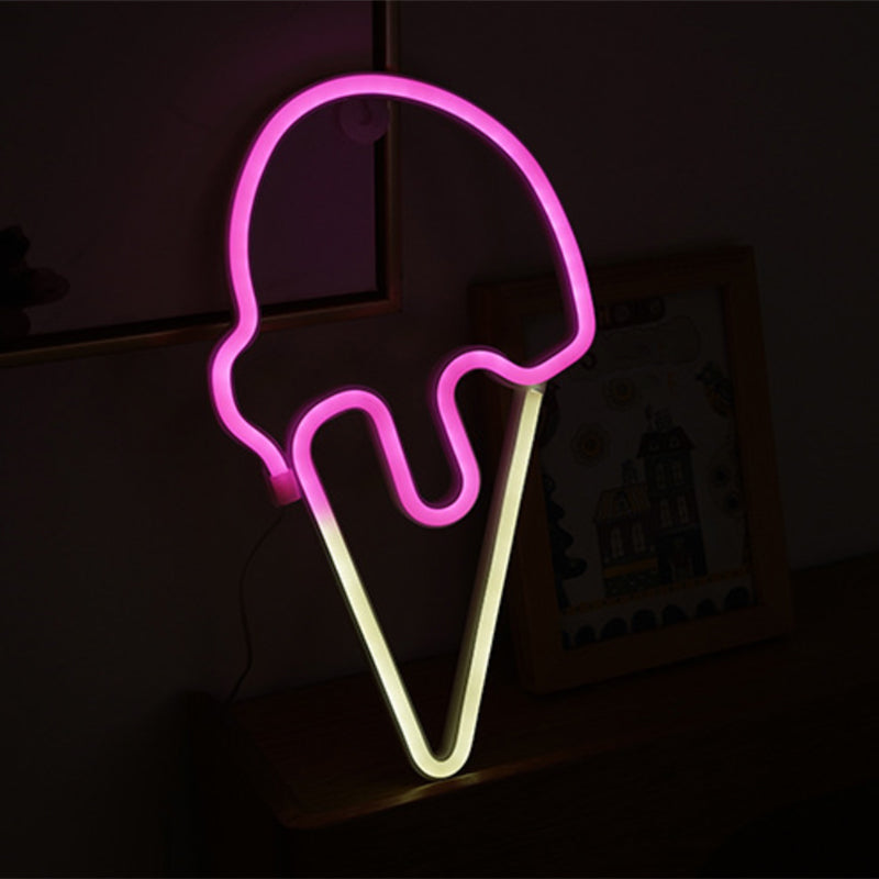 Vivolux | Cartoon Vormige LED Tafel Lamp Artistiek Plastic Slaapkamer Batterij Neon Muurverlichting Ideeën voor Slaapkamer