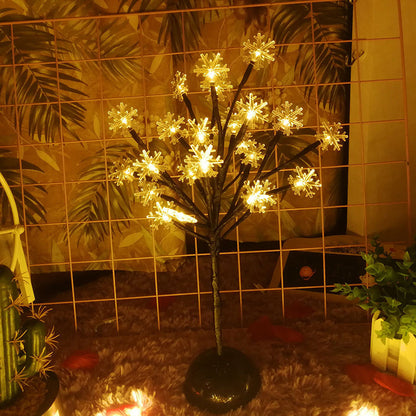 Vivolux | Baumförmige Batterie Tischbeleuchtung Kunst Dekor Kunststoff Schlafzimmer LED Nachttischlampe in Schwarz