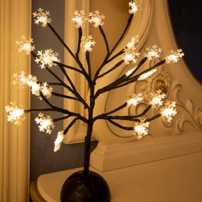 Vivolux | Baumzweig Plastik LED Tischlampe Künstlerisch Schwarz Batterie Nachttischlampe für Schlafzimmer