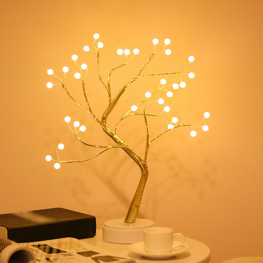 Vivolux | Tree Branch Battery Nachttischlampe Dekorative Kunststoff Mädchen Schlafzimmer LED Tischlicht