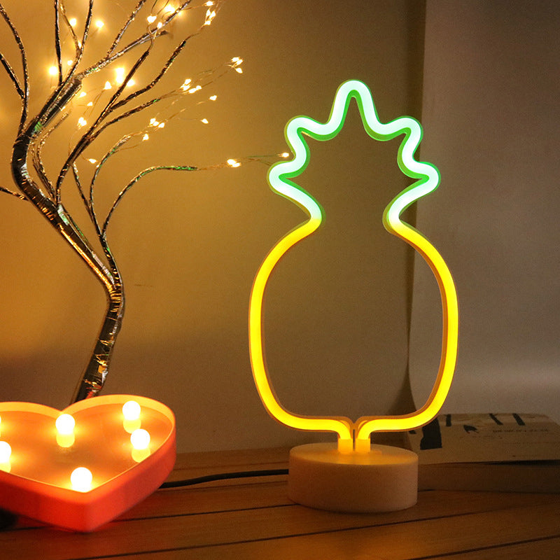 Vivolux | Cartoon Shape Neon Nachtlicht Kunst Decor Plastik Schlafzimmer LED Tisch Licht in Weiß