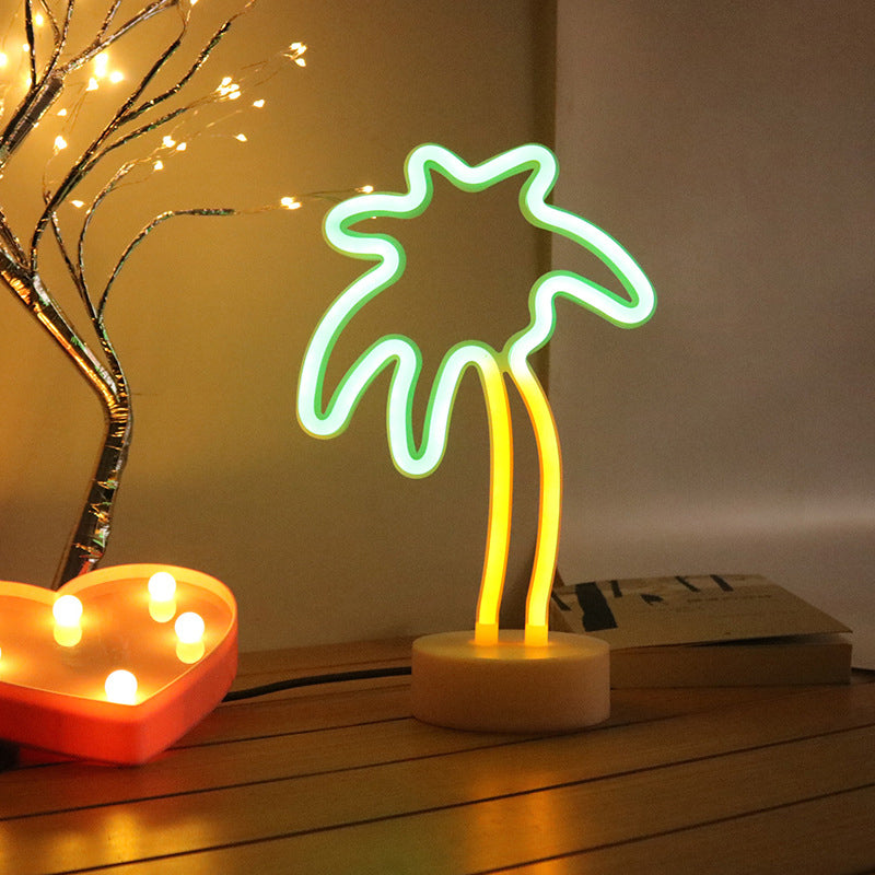 Vivolux | Cartoon Shape Neon Nachtlicht Kunst Decor Plastik Schlafzimmer LED Tisch Licht in Weiß