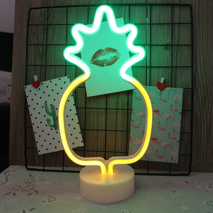 Vivolux | Plastik Cartoon LED Tischlampe Zeitgenössische Neon Nachtbeleuchtung in Weiß für Schlafzimmer
