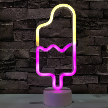 Vivolux | Plastik Cartoon LED Tischlampe Zeitgenössische Neon Nachtbeleuchtung in Weiß für Schlafzimmer