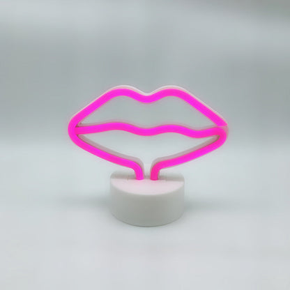 Vivolux | Plastik Cartoon LED Tischlampe Zeitgenössische Neon Nachtbeleuchtung in Weiß für Schlafzimmer