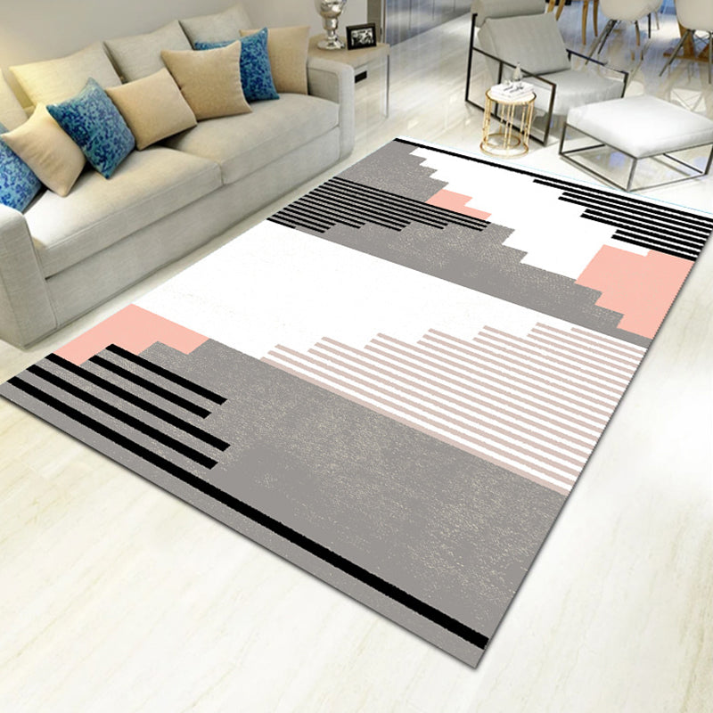 Vivolux | Dikke Multicolor Moderne Vloerkleed Synthetisch Geometrisch Patroon Vloerkleed Machinewasbaar Antislip Vlekbestendig Vloerkleed voor Woonkamer