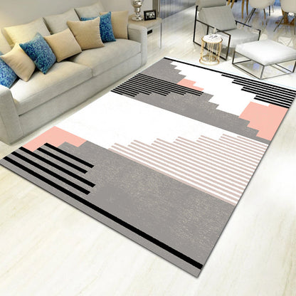Vivolux | Dikke Multicolor Moderne Vloerkleed Synthetisch Geometrisch Patroon Vloerkleed Machinewasbaar Antislip Vlekbestendig Vloerkleed voor Woonkamer