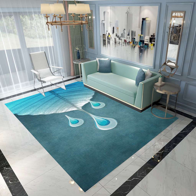 Vivolux | Nordic Abstract Botanischer Teppich Mehrfarbiger Synthetik Teppich Rutschfest Maschinenwaschbar Haustierfreundlicher Teppich für Wohnzimmer