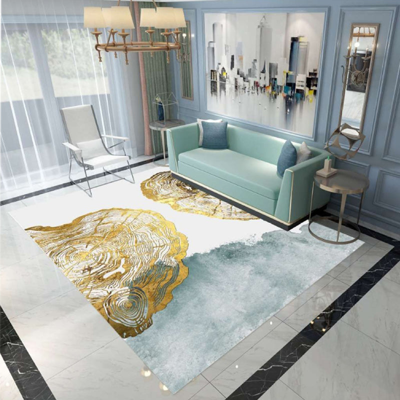 Vivolux | Nordic Abstract Botanischer Teppich Mehrfarbiger Synthetik Teppich Rutschfest Maschinenwaschbar Haustierfreundlicher Teppich für Wohnzimmer