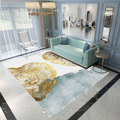 Vivolux | Nordic Abstract Botanischer Teppich Mehrfarbiger Synthetik Teppich Rutschfest Maschinenwaschbar Haustierfreundlicher Teppich für Wohnzimmer