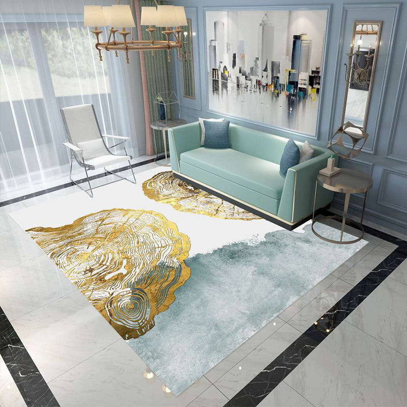 Vivolux | Nordic Abstract Botanischer Teppich Mehrfarbiger Synthetik Teppich Rutschfest Maschinenwaschbar Haustierfreundlicher Teppich für Wohnzimmer