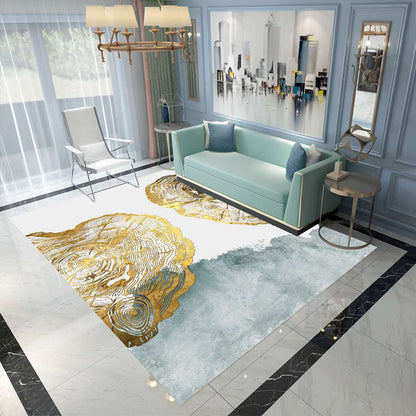 Vivolux | Nordic Abstract Botanischer Teppich Mehrfarbiger Synthetik Teppich Rutschfest Maschinenwaschbar Haustierfreundlicher Teppich für Wohnzimmer