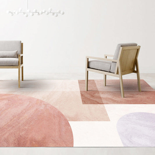 Vivolux | Dekorativer mehrfarbiger gemusterter Teppich Polyester Nordic Stil Teppich rutschfest fleckenresistent waschbarer Teppich für Raum