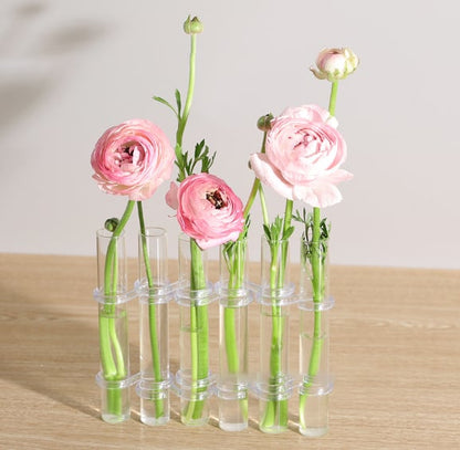 Vivolux | Flexibler Blumenvasen mit Scharnieren | Moderne Glasrohrvase