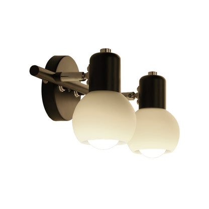 Vivolux | Globe Gefrostetes Glas Vanity Beleuchtung Traditioneller Stil 2/3 Lichter Badezimmer Wandmontierte Lampe in Schwarz