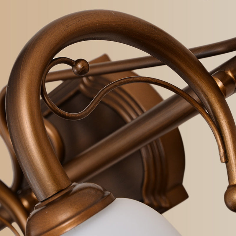 Vivolux | Bell Badezimmer Wandleuchte Klassisches Satinierte Glas 2/3/4 Lichter Rot Braun Make-Up Beleuchtung