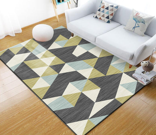 Vivolux | Stijlvol Multi Kleuren Industrieel Tapijt Polyester Geometrisch Tapijt Huisdiervriendelijk Antislip Ondergrond Vlekbestendig Tapijt voor Hu decor