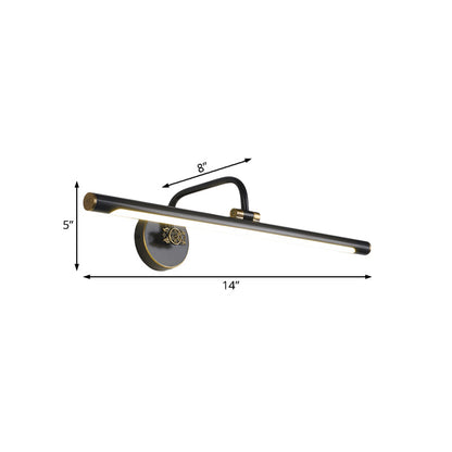 Vivolux | Schwarz/Antikmessing LED Wandleuchte Traditionelle Metall Lineare Make-Up Beleuchtung in Weiß/Warm/Naturlicht, 14"/18"/23" B