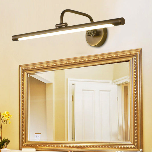 Vivolux | Schwarz/Antikmessing LED Wandleuchte Traditionelle Metall Lineare Make-Up Beleuchtung in Weiß/Warm/Naturlicht, 14"/18"/23" B