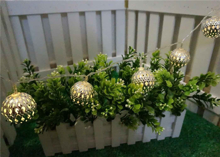 Vivolux | LED Feen Lichterkette Hohles Schmiedeeisen Ball