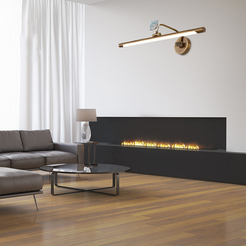 Vivolux | Zwart/Antiek Messing Verlengd Vanity Licht Armatuur Klassiek Metaal LED 14"/18"/23" W Badkamer Wandlamp in Wit/Warm/Natuurlijk Licht