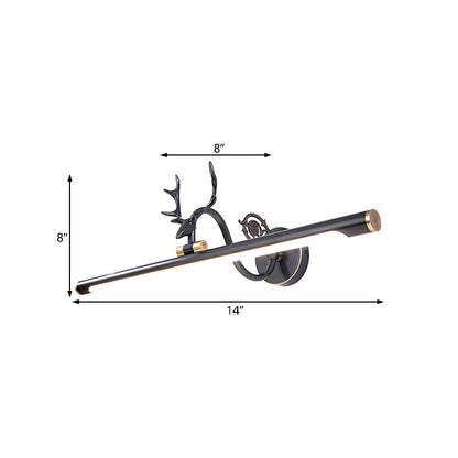 Vivolux | Schwarz/Antikmessing Verlängerte Wandleuchte Klassische Metall 14"/18"/23" W LED Badezimmer Wandleuchte Lampe in natürlichem Licht