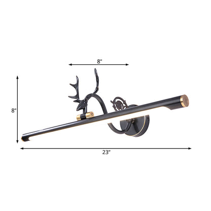 Vivolux | Schwarz/Antikmessing Verlängerte Wandleuchte Klassische Metall 14"/18"/23" W LED Badezimmer Wandleuchte Lampe in natürlichem Licht