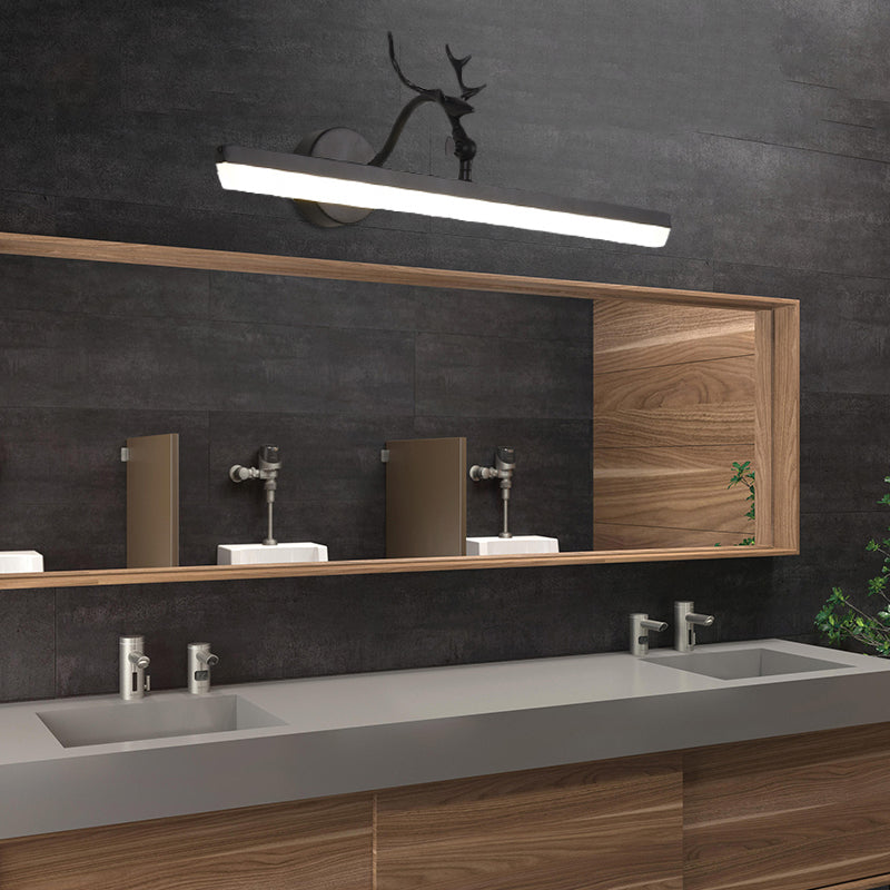 Vivolux | LED Wandlamp met Lineaire Metalen Schaduw Klassieke Badkamer Vanity Verlichting Fixture in Zwart, 16,5"/28"/38" Breed