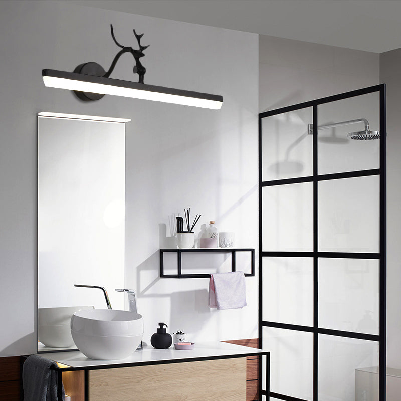 Vivolux | LED Wandlamp met Lineaire Metalen Schaduw Klassieke Badkamer Vanity Verlichting Fixture in Zwart, 16,5"/28"/38" Breed