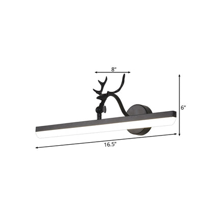 Vivolux | LED Wandlamp met Lineaire Metalen Schaduw Klassieke Badkamer Vanity Verlichting Fixture in Zwart, 16,5"/28"/38" Breed