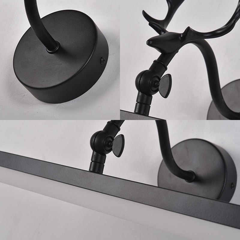 Vivolux | LED Wandlamp met Lineaire Metalen Schaduw Klassieke Badkamer Vanity Verlichting Fixture in Zwart, 16,5"/28"/38" Breed