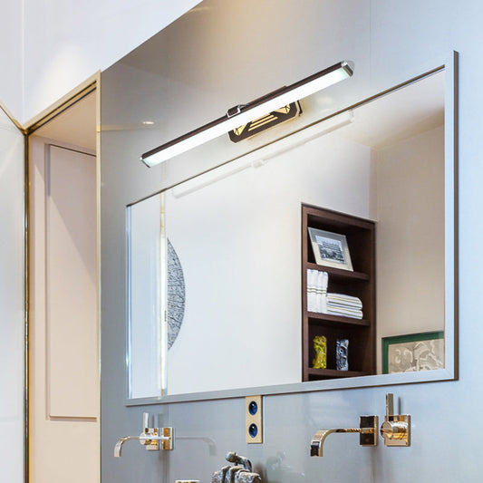 Vivolux | Braune verlängerbare Vanity-Leuchte klassische Metall-LED 16,5"/23" breite Badezimmer-Wandlampe in Weiß/warmem Licht