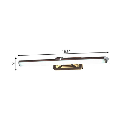 Vivolux | Braune verlängerbare Vanity-Leuchte klassische Metall-LED 16,5"/23" breite Badezimmer-Wandlampe in Weiß/warmem Licht