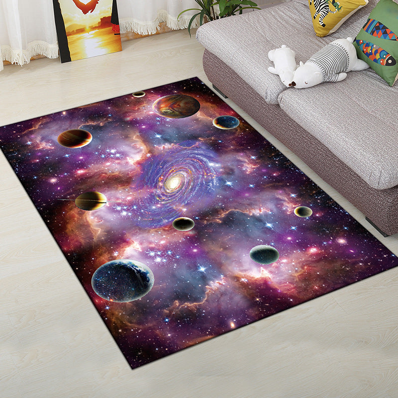 Vivolux | Mehrfarbiger moderner Teppich Polyester digitale Grafik Bodenmatte rutschfeste Rückseite tierfreundlicher waschbarer Teppich für Gästezimmer