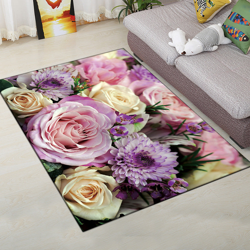Vivolux | Mehrfarbiger moderner Teppich Polyester digitale Grafik Bodenmatte rutschfeste Rückseite tierfreundlicher waschbarer Teppich für Gästezimmer