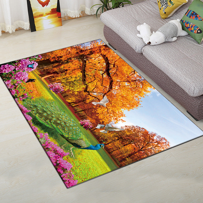 Vivolux | Mehrfarbiger moderner Teppich Polyester digitale Grafik Bodenmatte rutschfeste Rückseite tierfreundlicher waschbarer Teppich für Gästezimmer