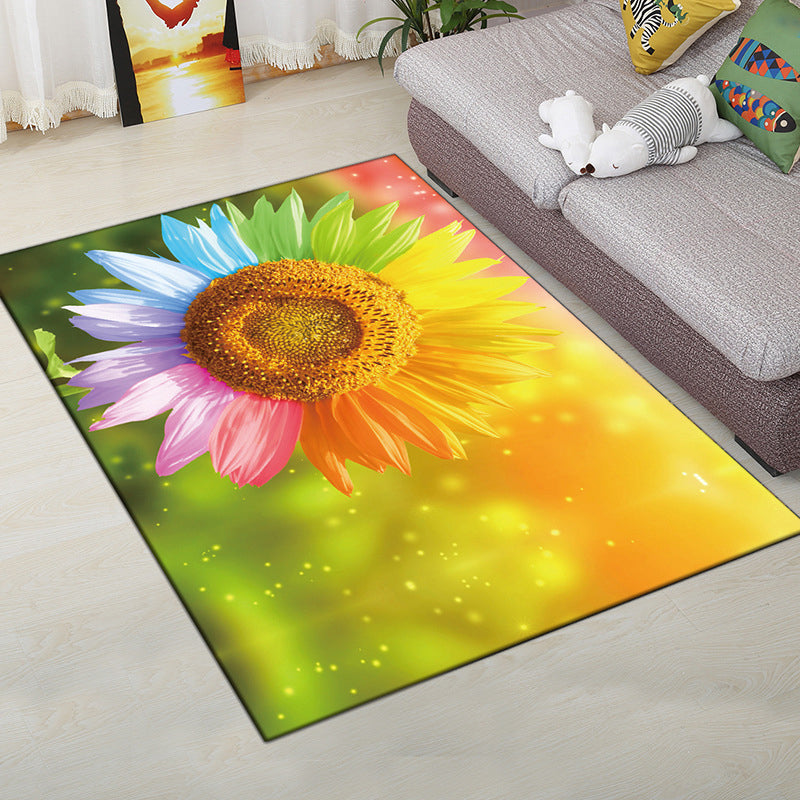 Vivolux | Mehrfarbiger moderner Teppich Polyester digitale Grafik Bodenmatte rutschfeste Rückseite tierfreundlicher waschbarer Teppich für Gästezimmer