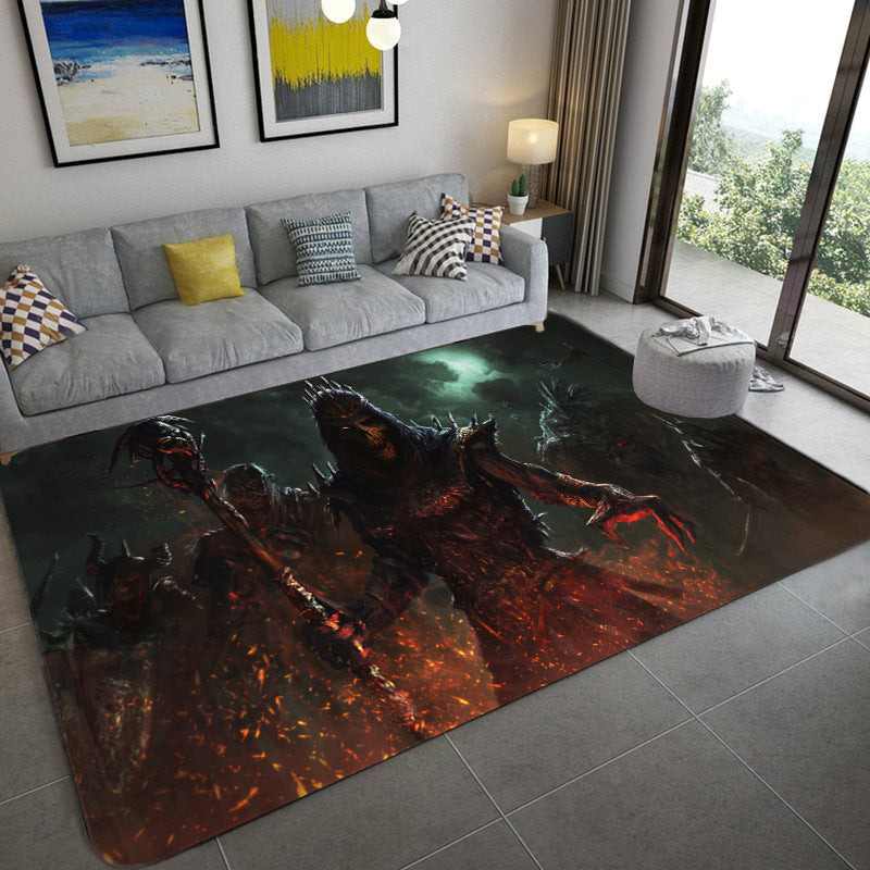 Vivolux | Hip Hop Woonkamer Tapijt Zwart Optische Illusies Skelet Tapijt Polypropeen Vlekbestendig Huisdiervriendelijk Antislip Achterkant Vloerkleed