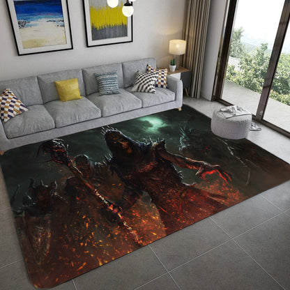 Vivolux | Hip Hop Woonkamer Tapijt Zwart Optische Illusies Skelet Tapijt Polypropeen Vlekbestendig Huisdiervriendelijk Antislip Achterkant Vloerkleed