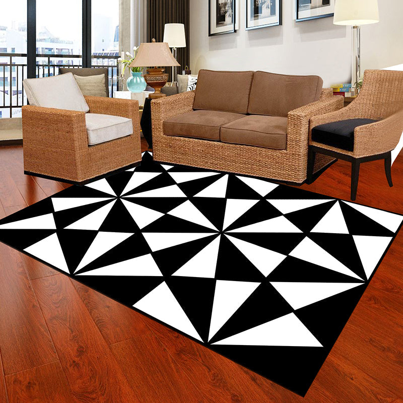 Vivolux | Zwart en Wit Noviteit Tapijt Polypropyleen Optische Illusies Geometrisch Vloerkleed Vlekbestendig Huisdiervriendelijk Antislip Tapijt voor Thuis