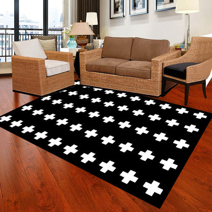 Vivolux | Zwart en Wit Noviteit Tapijt Polypropyleen Optische Illusies Geometrisch Vloerkleed Vlekbestendig Huisdiervriendelijk Antislip Tapijt voor Thuis
