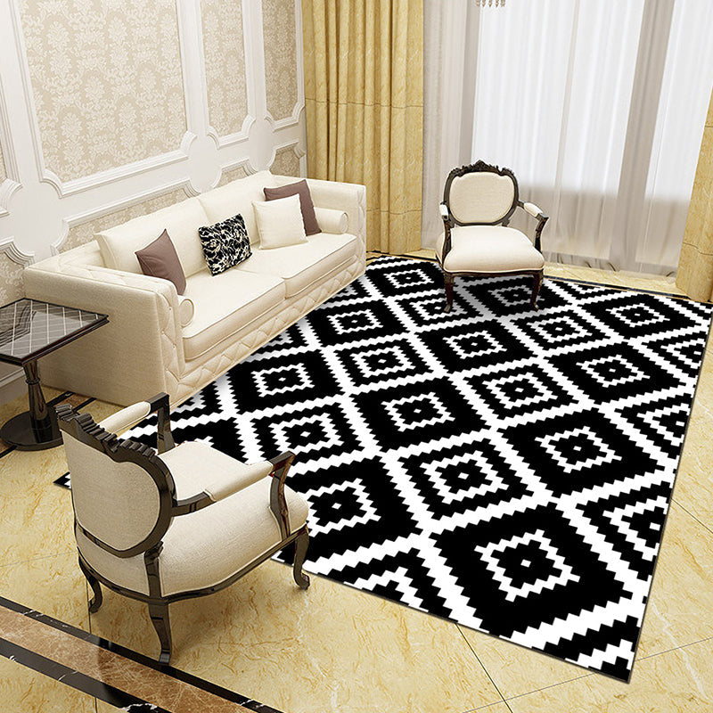 Vivolux | Zwart en Wit Noviteit Tapijt Polypropyleen Optische Illusies Geometrisch Vloerkleed Vlekbestendig Huisdiervriendelijk Antislip Tapijt voor Thuis