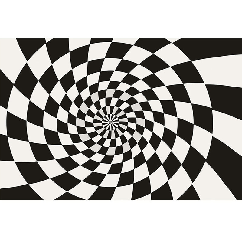Vivolux | Faszinierender mehrfarbiger Teppich aus Synthetik drehend Checker 3D Illusionsteppich maschinenwaschbar tierfreundlich rutschfester Teppich für Zimmer