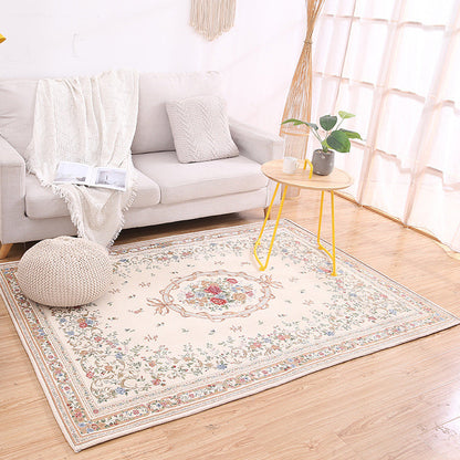 Vivolux | Shabby Chic Rustikaler Teppich Mehrfarbiges Blumendruck Teppich Maschinenwaschbar Haustierfreundlich Rutschfester Teppich für Zuhause